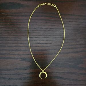 Gold Colored Crescent Moon Necklace